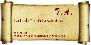 Talián Alexandra névjegykártya