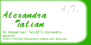 alexandra talian business card